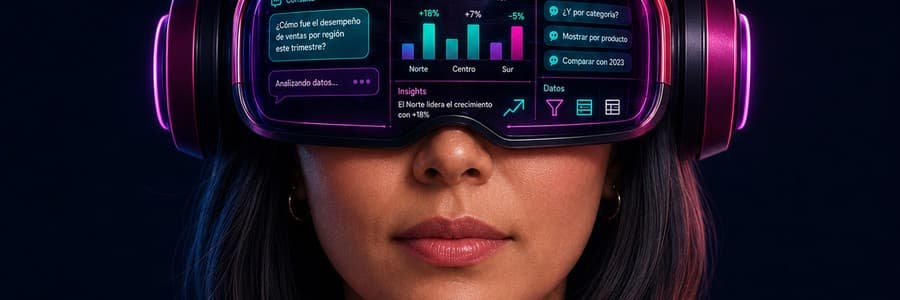Primer plano de Clara — Analista BI Conversacional IA