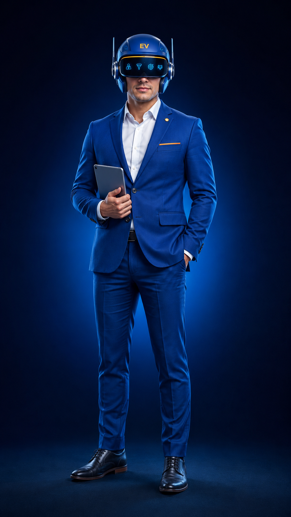 Cuerpo completo de Alberto — Ejecutivo de Ventas B2B IA