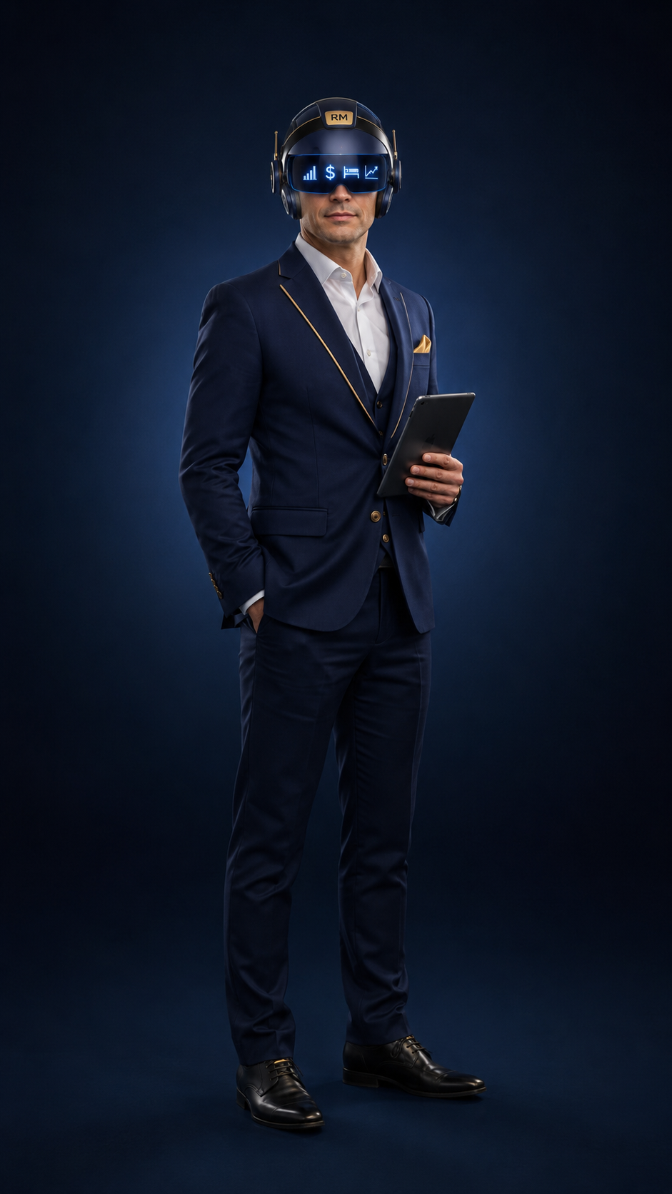 Cuerpo completo de Gustavo — Revenue Manager Hotelero IA