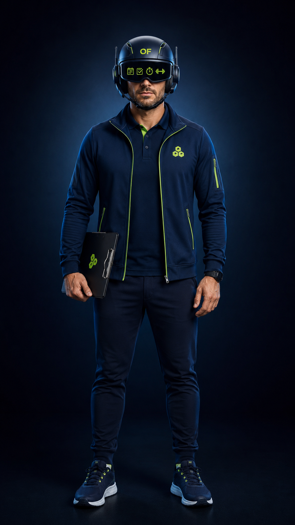Cuerpo completo de Ian — Coordinador de Operaciones Fitness IA