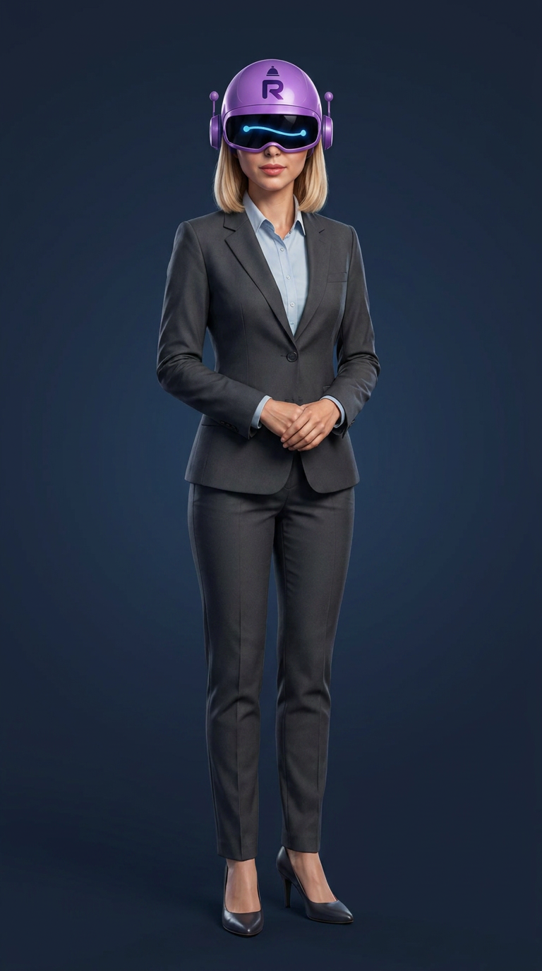 Cuerpo completo de Mara — Recepcionista IA